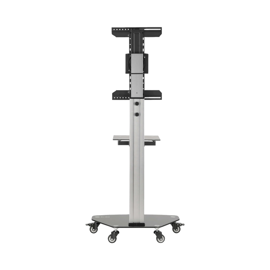 Tripp Lite Premier Rolling TV Cart for 37" to 70" Displays, Black Glass Base and Shelf, Locking Casters — Being Shipped