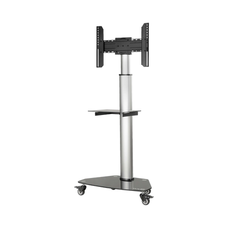 Tripp Lite Premier Rolling TV Cart for 37" to 70" Displays, Black Glass Base and Shelf, Locking Casters — Being Shipped