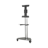 Tripp Lite Premier Rolling TV Cart for 37" to 70" Displays, Black Glass Base and Shelf, Locking Casters — Being Shipped