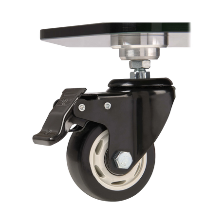 Tripp Lite Premier Rolling TV Cart for 37" to 70" Displays, Black Glass Base and Shelf, Locking Casters — Being Shipped