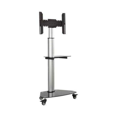 Tripp Lite Premier Rolling TV Cart for 37" to 70" Displays, Black Glass Base and Shelf, Locking Casters — Being Shipped