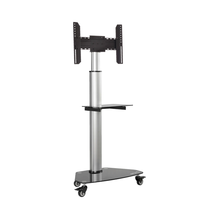 Tripp Lite Premier Rolling TV Cart for 37" to 70" Displays, Black Glass Base and Shelf, Locking Casters — Being Shipped