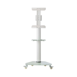 Tripp Lite Premier Rolling TV Cart for 37" to 70" Displays, Frosted Glass Base and Shelf, Locking Casters, White — Being Shipped