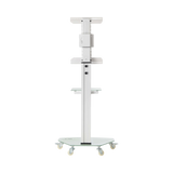 Tripp Lite Premier Rolling TV Cart for 37" to 70" Displays, Frosted Glass Base and Shelf, Locking Casters, White — Being Shipped