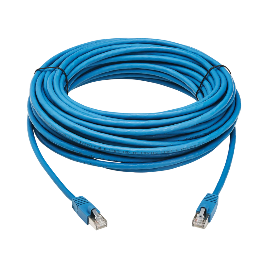 Tripp Lite Cat8 40G Snagless SSTP Ethernet Cable (RJ45 M/M), PoE, LSZH, Blue, 15 m (49.2 ft.) — Being Shipped