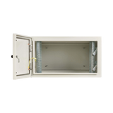 Tripp Lite SmartRack Industrial Enclosure with Lock, NEMA 4, Wall Mount, Metal Construction, Hinged Back, 28 in. Depth, 6U, Gray — Being Shipped