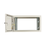 Tripp Lite SmartRack Industrial Enclosure with Lock, NEMA 4, Wall Mount, Metal Construction, Hinged Back, 28 in. Depth, 6U, Gray — Being Shipped