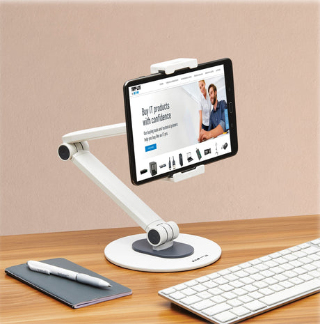 Tripp Lite Full-Motion Flexible Long-Arm Desktop Smartphone & Tablet Mount, White — Being Shipped