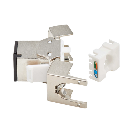 Tripp Lite Cat8 STP Shielded Tool-Free Keystone Jack, 568A/568B, TAA — Being Shipped