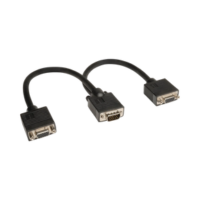 Tripp Lite VGA Monitor Y Splitter Cable (HD15 M/2xF), 1 ft. (0.31 m) — Being Shipped