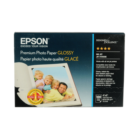 Epson Premium Photo Paper Glossy (4 x 6", 100 Sheets) — Being Shipped