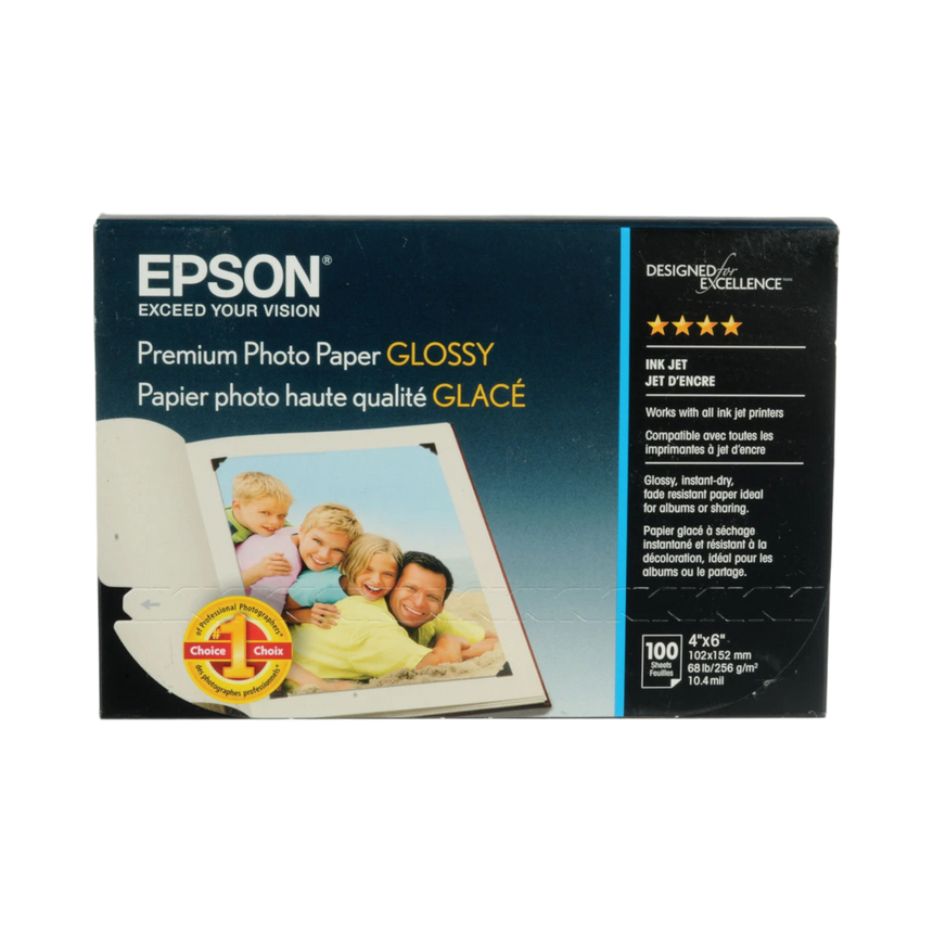 Epson Premium Photo Paper Glossy (4 x 6", 100 Sheets) — Being Shipped
