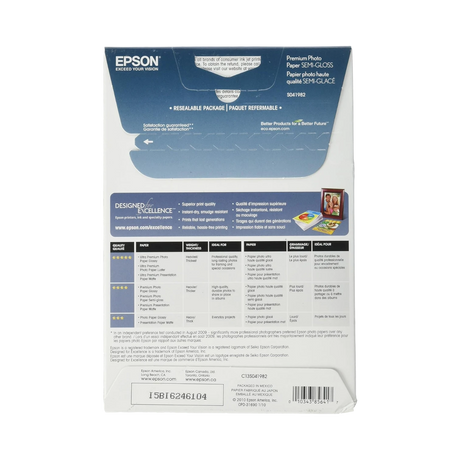 Epson Premium Photo Paper Semi-Gloss (4 x 6", 40 Sheets) — Being Shipped