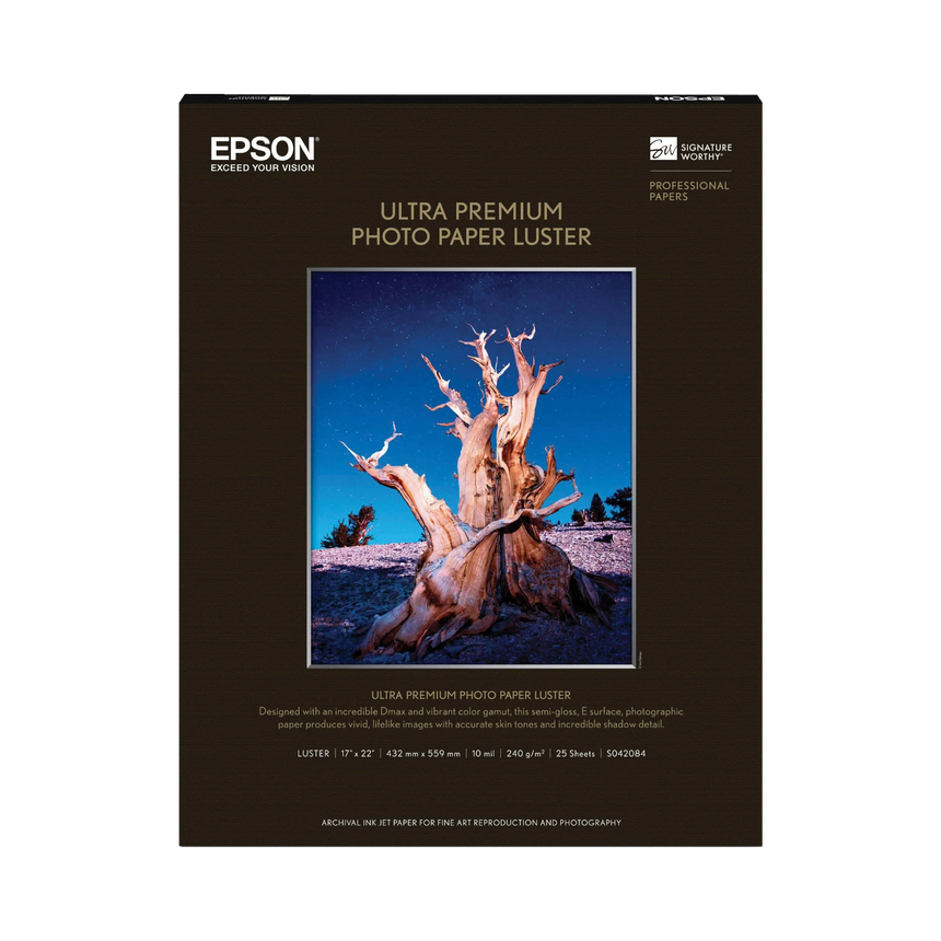Epson Ultra Premium Luster Photo Paper (17 x 22", 25 Sheets) — Being Shipped