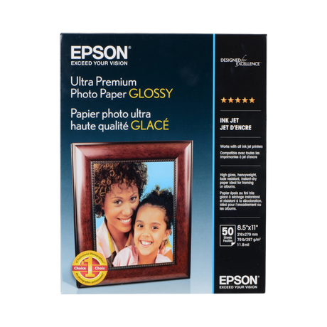 Epson Ultra Premium Photo Paper Glossy (8.5 x 11", 50 Sheets) — Being Shipped
