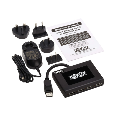 Tripp Lite 4-Port DisplayPort to HDMI Multi-Monitor Splitter, MST Hub, 4K 60 Hz, DP 1.2a, TAA — Being Shipped