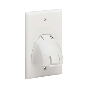 Tripp Lite Single-Gang Up-or Down-Angle Bulk Cable Wall Plate, White, TAA — Being Shipped