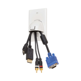 Tripp Lite Single-Gang Up-or Down-Angle Bulk Cable Wall Plate, White, TAA — Being Shipped