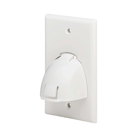 Tripp Lite Single-Gang Up-or Down-Angle Bulk Cable Wall Plate, White, TAA — Being Shipped
