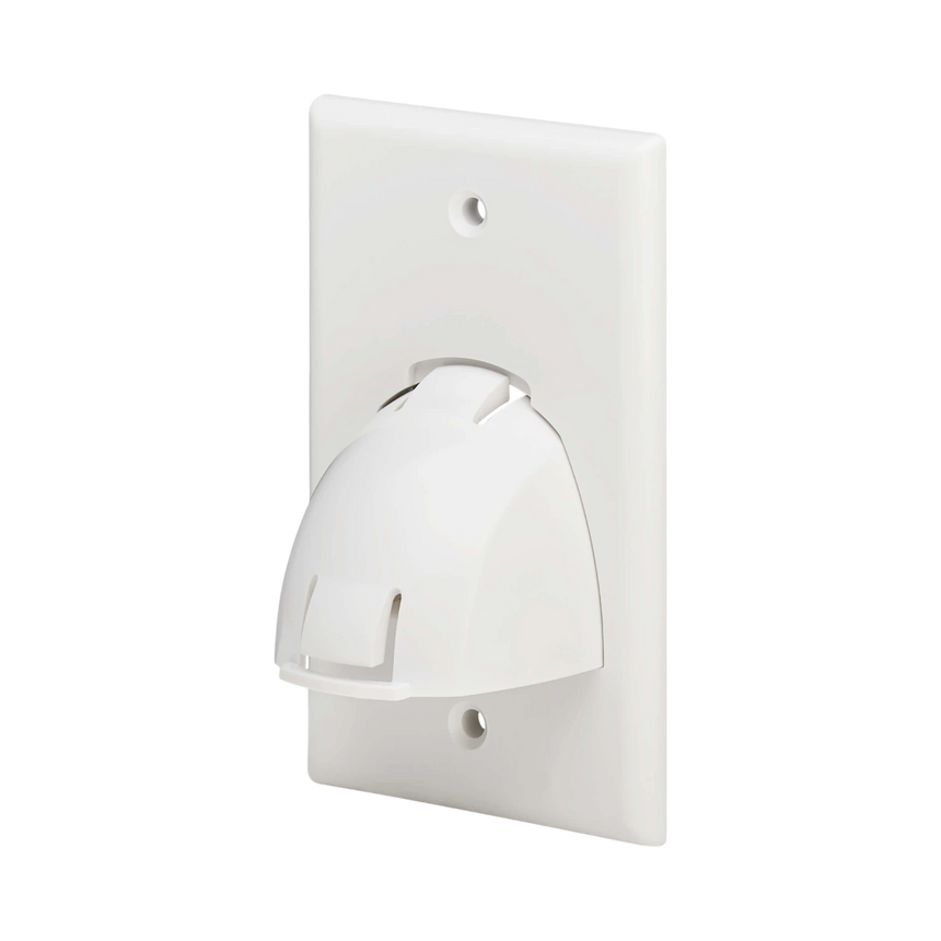 Tripp Lite Single-Gang Up-or Down-Angle Bulk Cable Wall Plate, White, TAA — Being Shipped