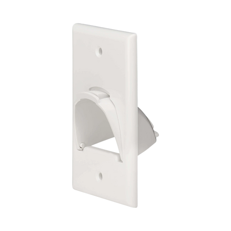 Tripp Lite Single-Gang Up-or Down-Angle Bulk Cable Wall Plate, White, TAA — Being Shipped