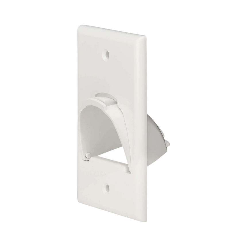 Tripp Lite Single-Gang Up-or Down-Angle Bulk Cable Wall Plate, White, TAA — Being Shipped