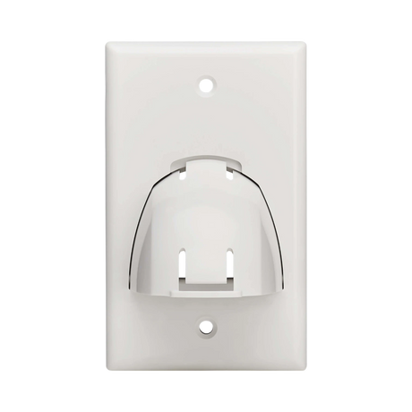 Tripp Lite Single-Gang Up-or Down-Angle Bulk Cable Wall Plate, White, TAA — Being Shipped