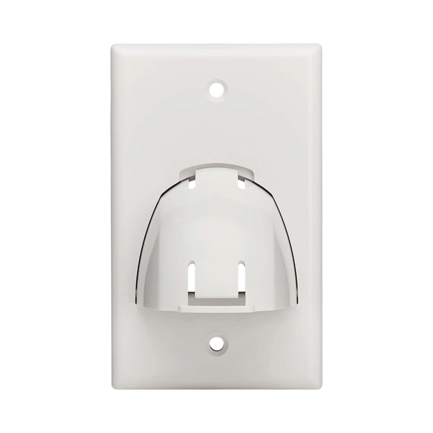 Tripp Lite Single-Gang Up-or Down-Angle Bulk Cable Wall Plate, White, TAA — Being Shipped