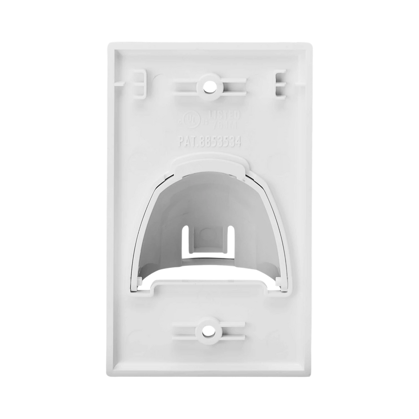 Tripp Lite Single-Gang Up-or Down-Angle Bulk Cable Wall Plate, White, TAA — Being Shipped