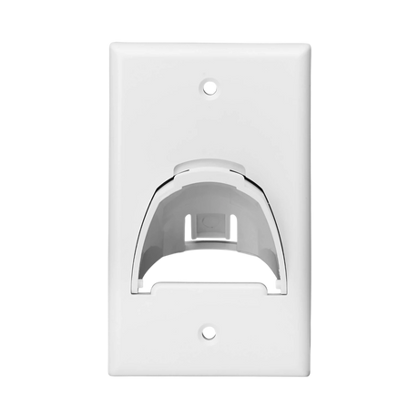 Tripp Lite Single-Gang Up-or Down-Angle Bulk Cable Wall Plate, White, TAA — Being Shipped