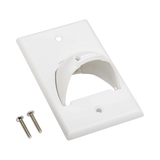 Tripp Lite Single-Gang Up-or Down-Angle Bulk Cable Wall Plate, White, TAA — Being Shipped