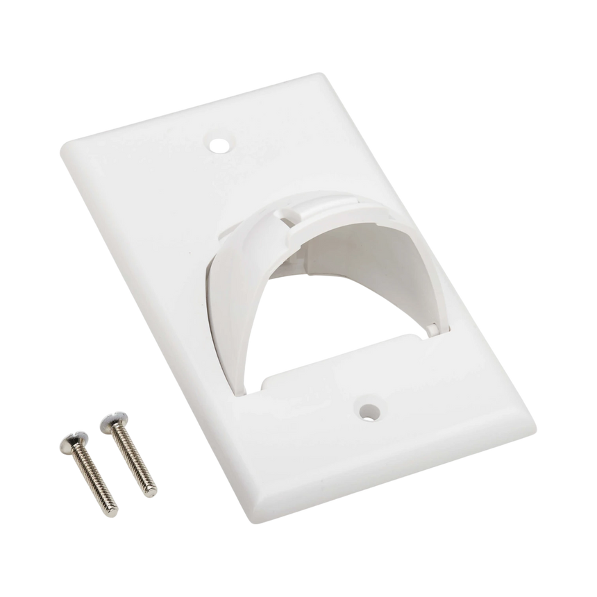 Tripp Lite Single-Gang Up-or Down-Angle Bulk Cable Wall Plate, White, TAA — Being Shipped