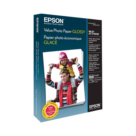 Epson Value Photo Paper Glossy (4 x 6", 100 Sheets) — Being Shipped