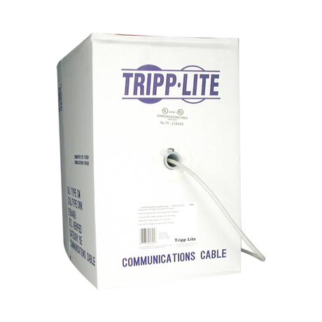Tripp Lite Cat5e 350 MHz Solid Core Outdoor-Rated (UTP) PVC Bulk Ethernet Cable, PoE - Gray, 1000 ft. (304.8 m) — Being Shipped