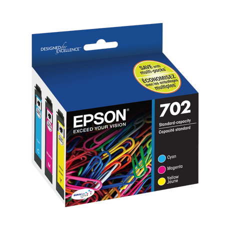 Epson 702 DURABrite Ultra Standard-Capacity Ink Cartridge Color Multi Pack with Sensormatic — Being Shipped
