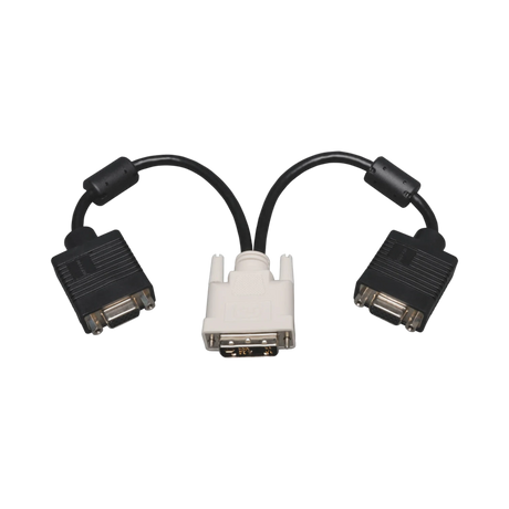 Tripp Lite DVI to VGA Y Splitter Adapter Cable (DVI-I to HD15 M/2xF), 1 ft. (0.3 m) — Being Shipped