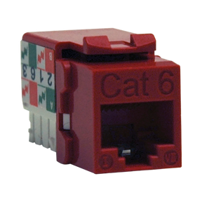 Tripp Lite Cat6/Cat5e 110 Style Punch Down Keystone Jack, Red, TAA — Being Shipped