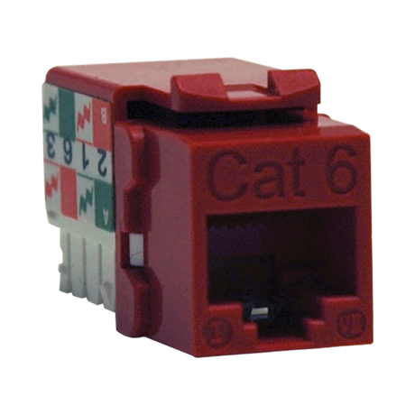 Tripp Lite Cat6/Cat5e 110 Style Punch Down Keystone Jack, Red, TAA — Being Shipped