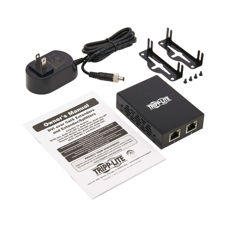 Tripp Lite 2-Port DVI over Cat5/6 Splitter/Extender, Box-Style Transmitter for Video, DVI-D Single Link, 200 ft. (60 m), TAA — Being Shipped