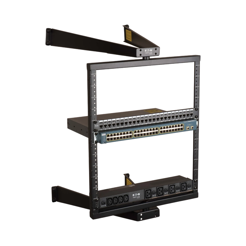 Tripp Lite SmartRack 12U Flat-Pack Low-Profile Switch-Depth Wall-Mount Pivoting 2-Post Open Frame Rack — Being Shipped