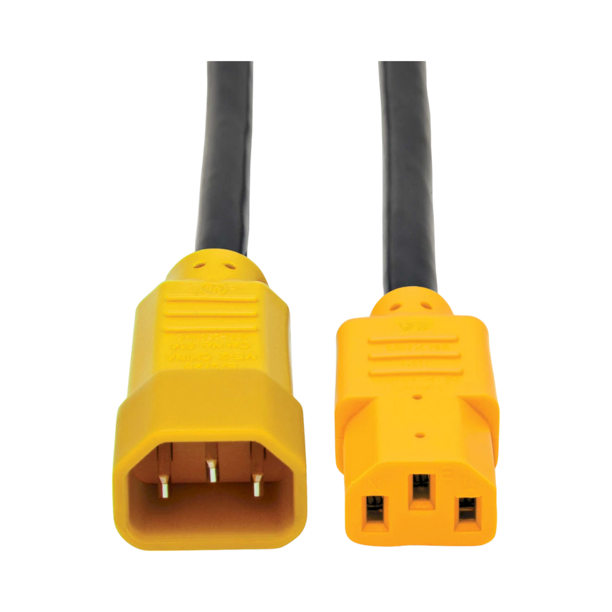 Tripp Lite Heavy-Duty PDU Power Cord, C13 to C14 - 15A, 250V, 14 AWG, 6 ft. (1.83 m), Yellow Plugs — Being Shipped