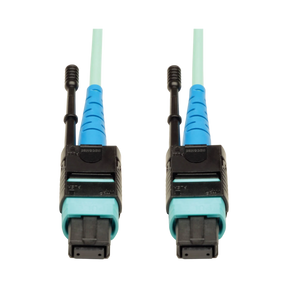 Tripp Lite 100G MTP/MPO Multimode OM3 Plenum-Rated Fiber Optic Cable (CXP), 24 Fiber, Aqua, 2m — Being Shipped