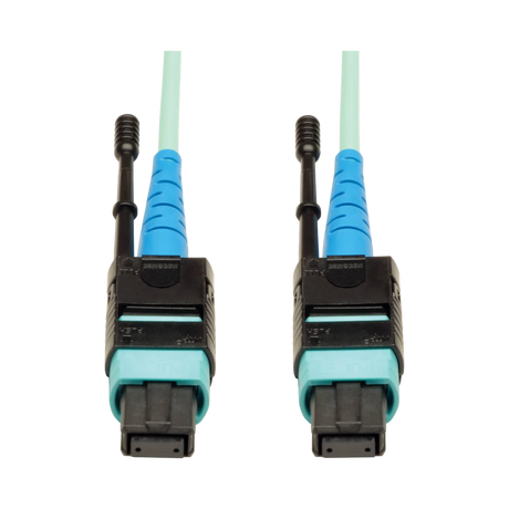 Tripp Lite 100G MTP/MPO Multimode OM3 Plenum-Rated Fiber Optic Cable (CXP), 24 Fiber, Aqua, 2m — Being Shipped