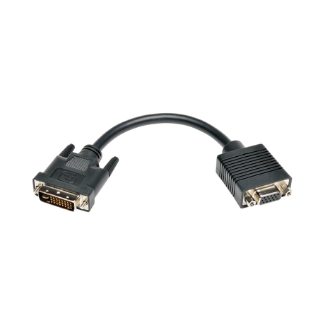 Tripp Lite DVI to VGA Adapter Cable (DVI-I Dual-Link to HD15 M/F), 8 in. (20.3 cm) — Being Shipped