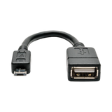 Tripp Lite Micro USB to USB OTG Host Adapter Cable, 5-Pin Micro USB B to USB A M/F, 6-in. (15.24 cm) — Being Shipped
