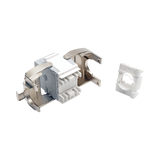 Tripp Lite Toolless Cat6a Keystone Jack, PoE/PoE+ Compliant, Shuttered, Gray, TAA — Being Shipped