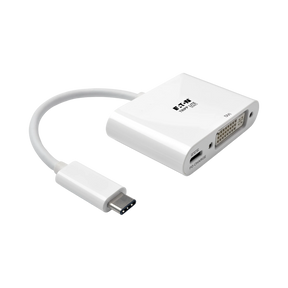 Tripp Lite USB-C to DVI Adapter with PD Charging (White) — Being Shipped