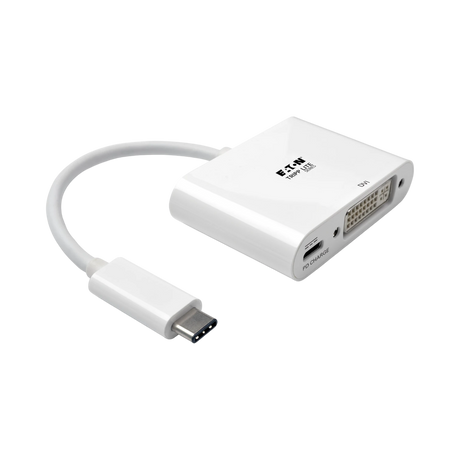 Tripp Lite USB-C to DVI Adapter with PD Charging (White) — Being Shipped