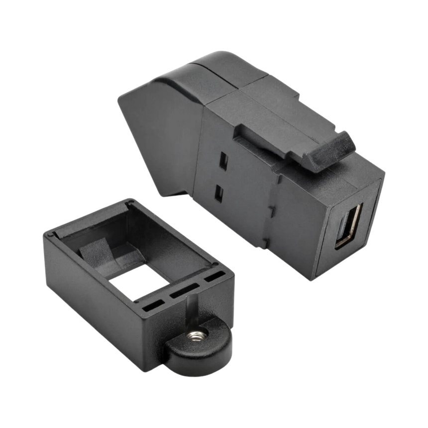 Tripp Lite Mini DisplayPort to DisplayPort All-in-One Keystone/Panel Mount Angled Adapter (F/F), Black — Being Shipped