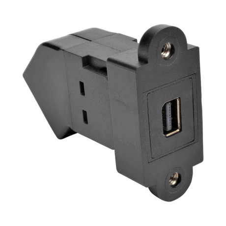 Tripp Lite Mini DisplayPort to DisplayPort All-in-One Keystone/Panel Mount Angled Adapter (F/F), Black — Being Shipped